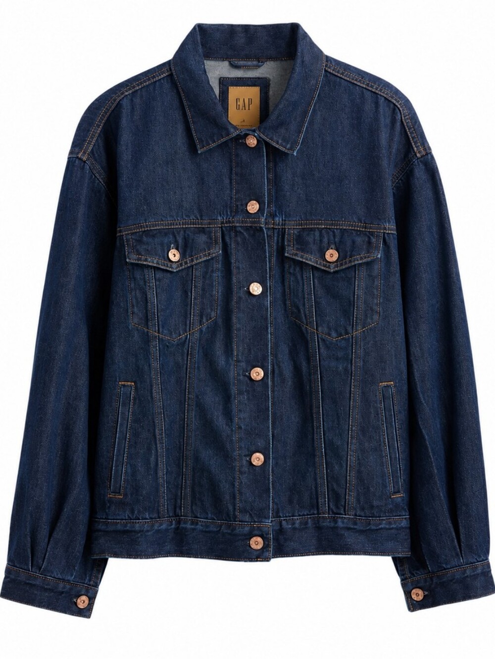 GAP Dark Blue Denim Button-Front Jacket Size LG